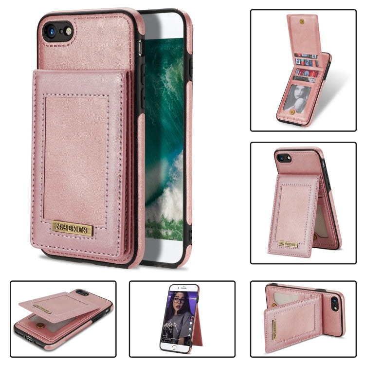 For iPhone SE 2022 / SE 2020 / 8 / 7 N.BEKUS Vertical Flip Card Slot RFID Phone Case