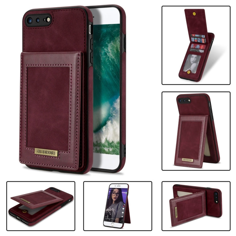 N.BEKUS Vertical Flip Card Slot RFID Phone Case For iPhone 8 Plus / 7 Plus