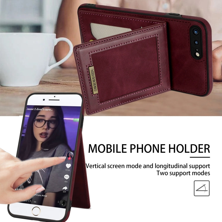 N.BEKUS Vertical Flip Card Slot RFID Phone Case For iPhone 8 Plus / 7 Plus