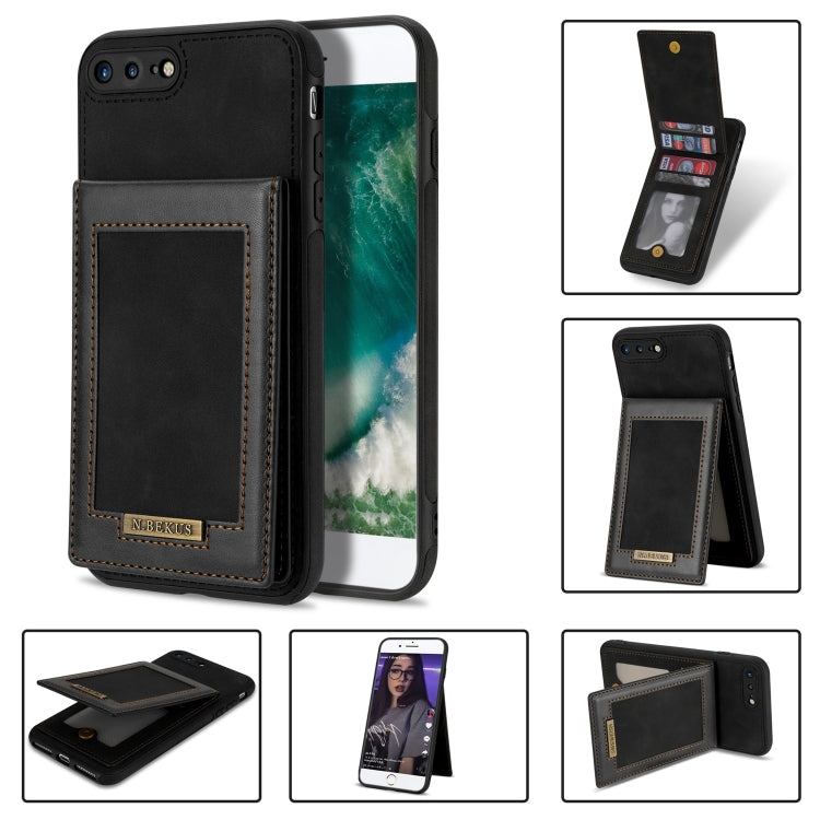 N.BEKUS Vertical Flip Card Slot RFID Phone Case For iPhone 8 Plus / 7 Plus