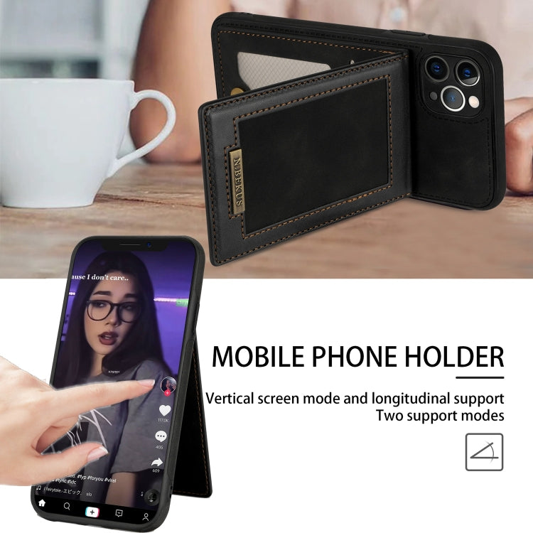 For iPhone 11 Pro N.BEKUS Vertical Flip Card Slot RFID Phone Case