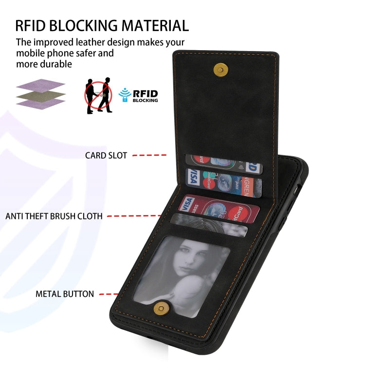 For iPhone 11 Pro N.BEKUS Vertical Flip Card Slot RFID Phone Case