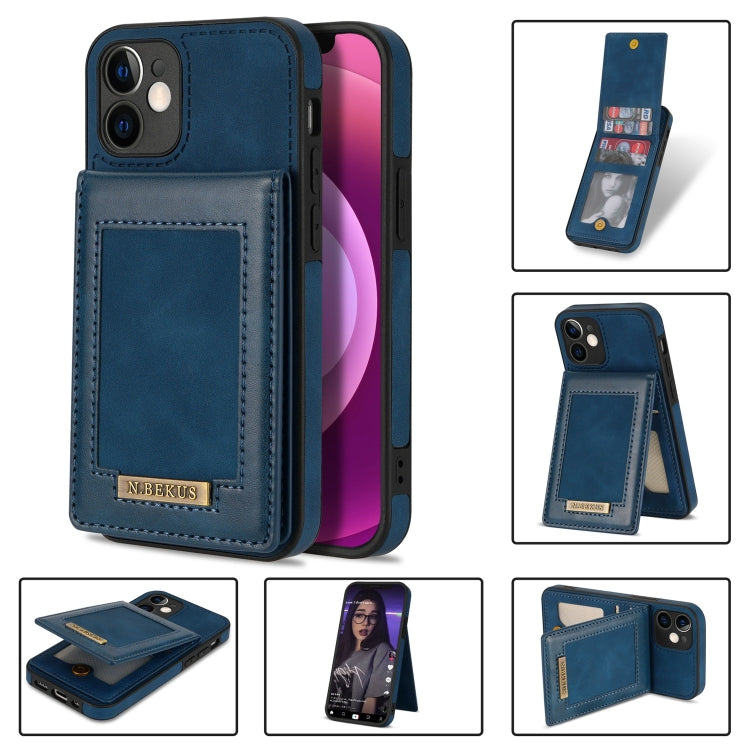 For iPhone 12 mini N.BEKUS Vertical Flip Card Slot RFID Phone Case
