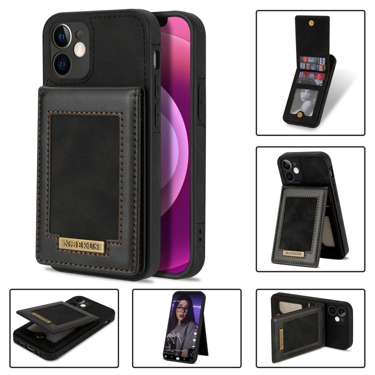 For iPhone 12 mini N.BEKUS Vertical Flip Card Slot RFID Phone Case