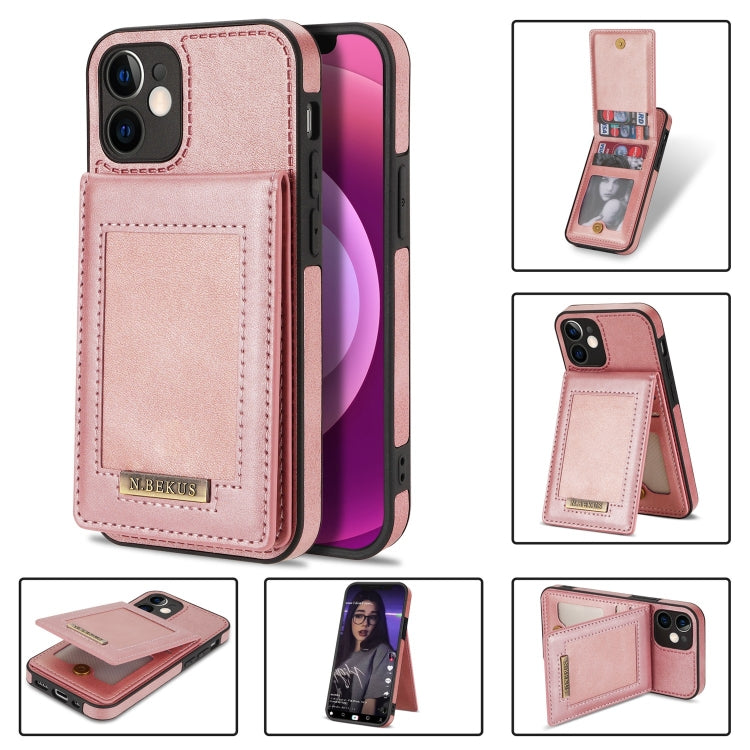 For iPhone 12 mini N.BEKUS Vertical Flip Card Slot RFID Phone Case