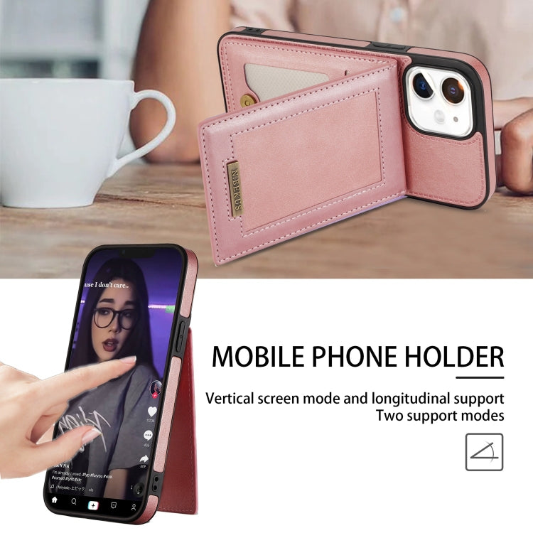 For iPhone 12 mini N.BEKUS Vertical Flip Card Slot RFID Phone Case