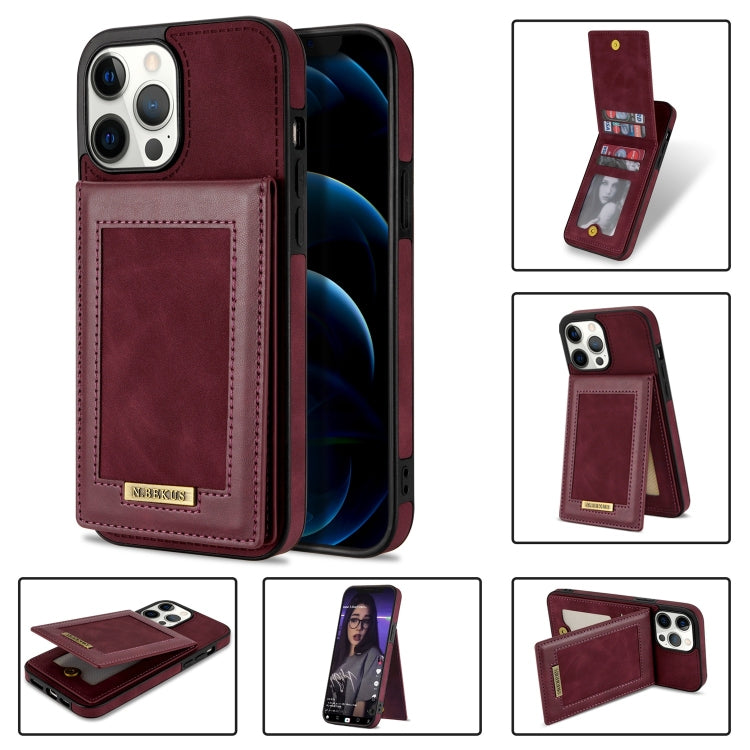 For iPhone 12 Pro N.BEKUS Vertical Flip Card Slot RFID Phone Case