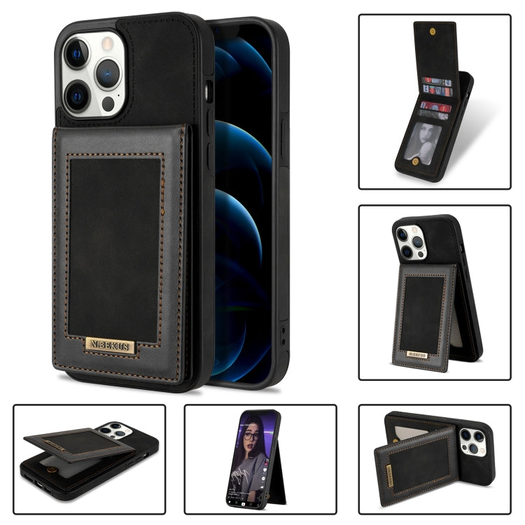 For iPhone 12 Pro N.BEKUS Vertical Flip Card Slot RFID Phone Case