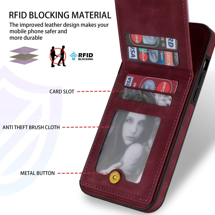 For iPhone 12 Pro Max N.BEKUS Vertical Flip Card Slot RFID Phone Case
