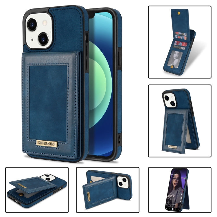 For iPhone 13 N.BEKUS Vertical Flip Card Slot RFID Phone Case