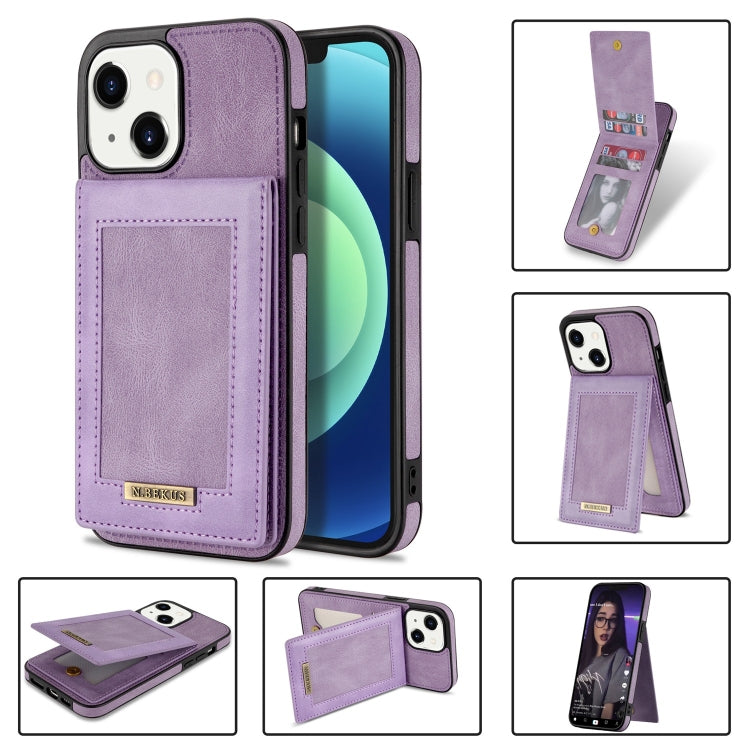 For iPhone 13 N.BEKUS Vertical Flip Card Slot RFID Phone Case