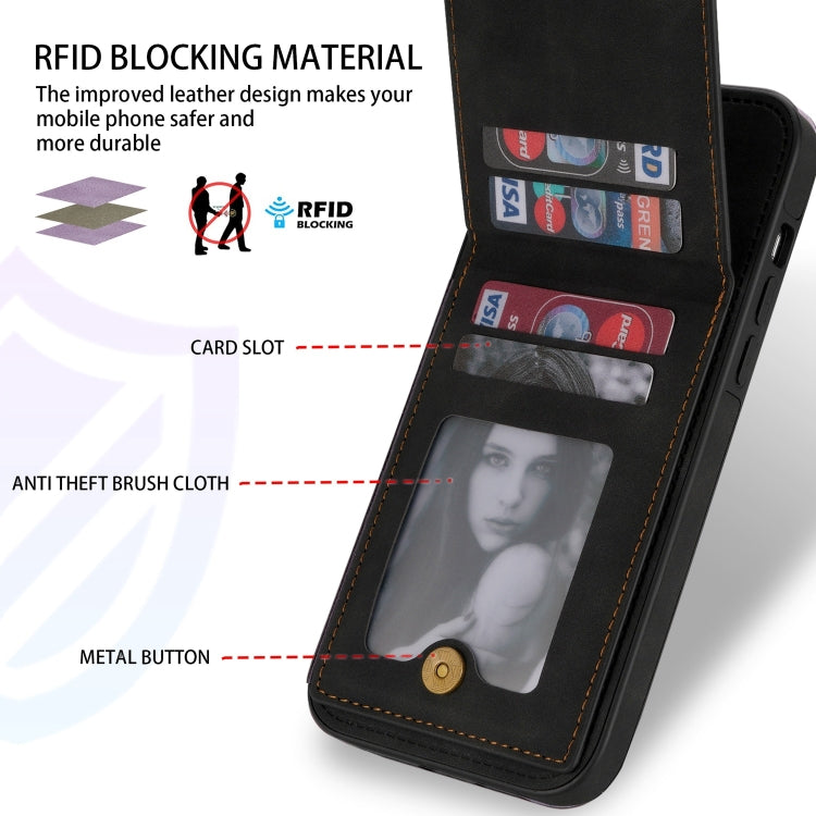 For iPhone 13 N.BEKUS Vertical Flip Card Slot RFID Phone Case
