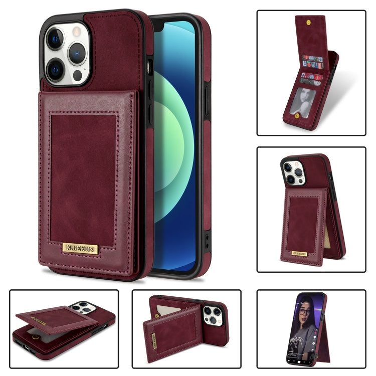 For iPhone 13 Pro N.BEKUS Vertical Flip Card Slot RFID Phone Case