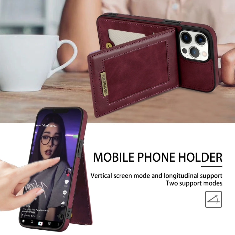 For iPhone 13 Pro N.BEKUS Vertical Flip Card Slot RFID Phone Case