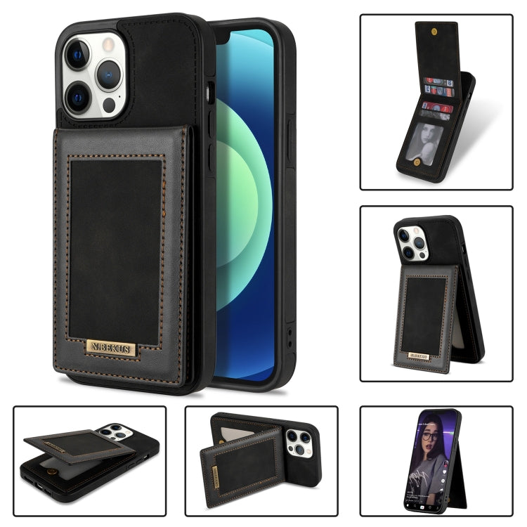 For iPhone 13 Pro N.BEKUS Vertical Flip Card Slot RFID Phone Case