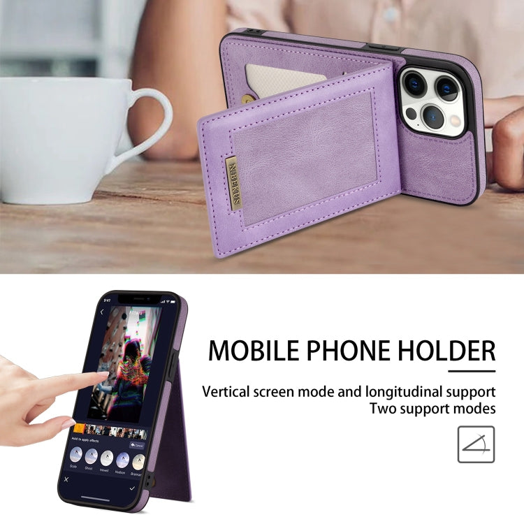For iPhone 13 Pro Max N.BEKUS Vertical Flip Card Slot RFID Phone Case