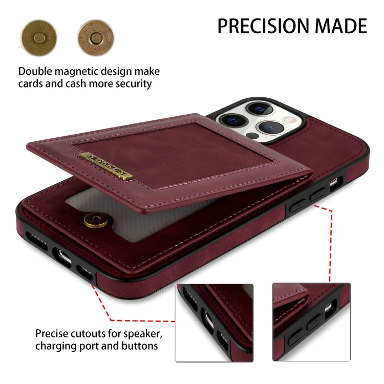For iPhone 13 Pro Max N.BEKUS Vertical Flip Card Slot RFID Phone Case