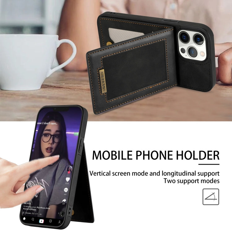 For iPhone 13 Pro Max N.BEKUS Vertical Flip Card Slot RFID Phone Case