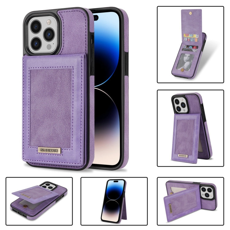 For iPhone 11 Pro Max N.BEKUS Vertical Flip Card Slot RFID Phone Case For iPhone 14 Pro Max
