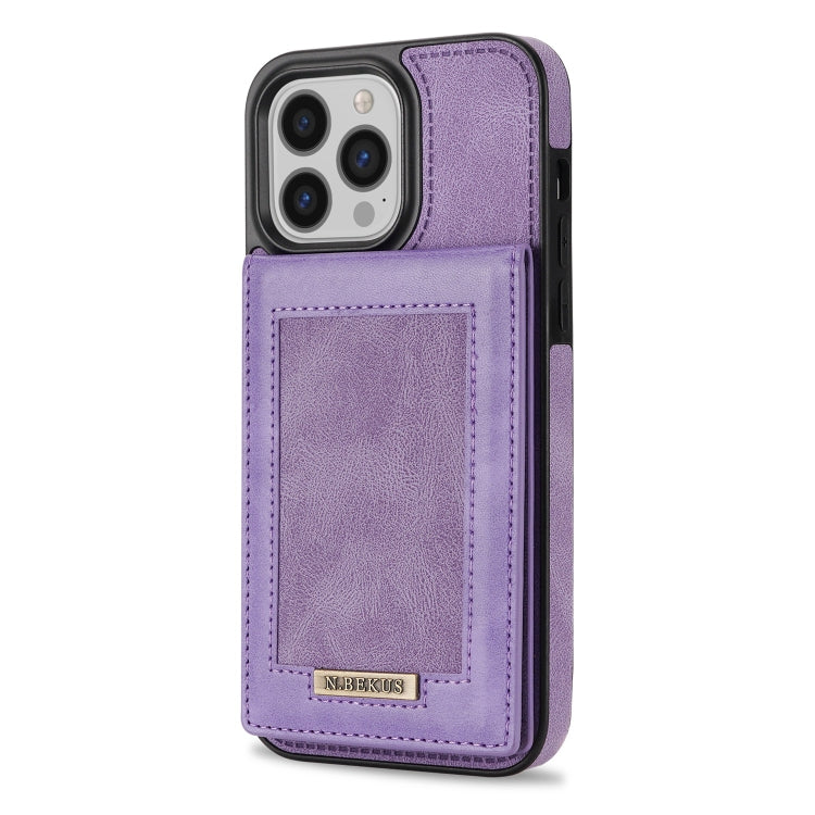 For iPhone 11 Pro Max N.BEKUS Vertical Flip Card Slot RFID Phone Case For iPhone 14 Pro Max