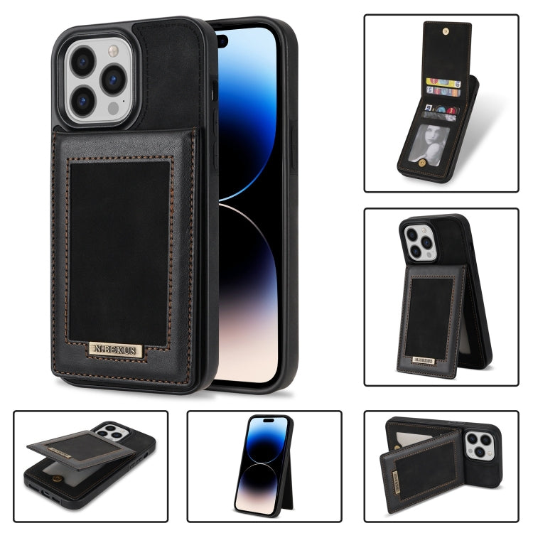 For iPhone 11 Pro Max N.BEKUS Vertical Flip Card Slot RFID Phone Case For iPhone 14 Pro Max