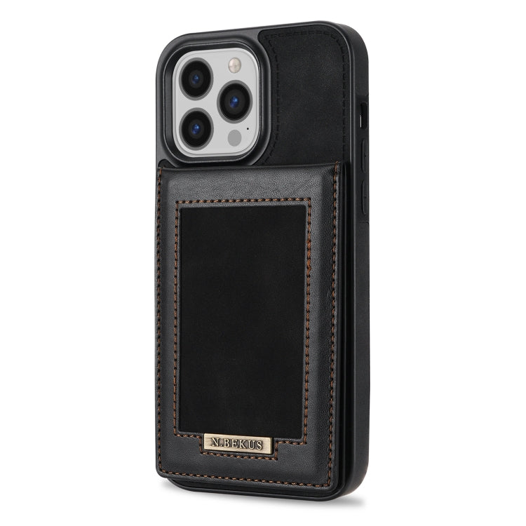 For iPhone 11 Pro Max N.BEKUS Vertical Flip Card Slot RFID Phone Case For iPhone 14 Pro Max