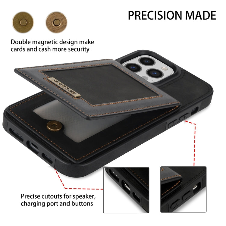 For iPhone 11 Pro Max N.BEKUS Vertical Flip Card Slot RFID Phone Case For iPhone 14 Pro Max