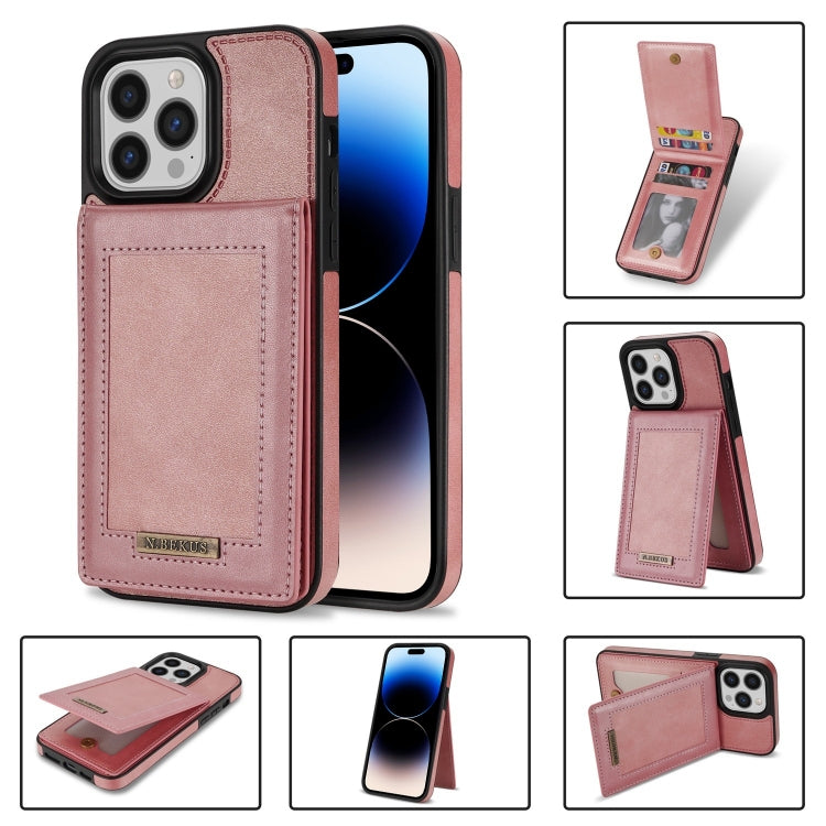 For iPhone 11 Pro Max N.BEKUS Vertical Flip Card Slot RFID Phone Case For iPhone 14 Pro Max