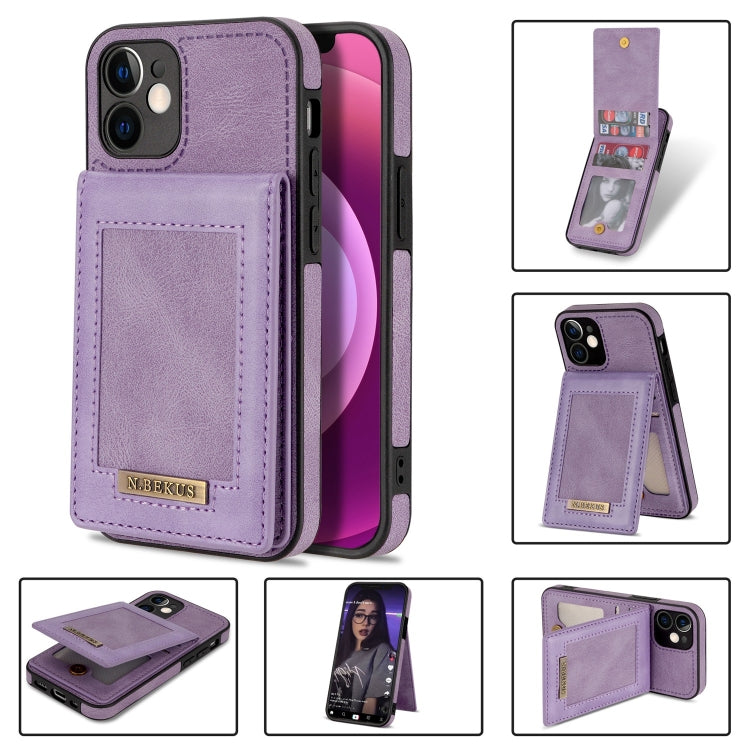For iPhone 12 N.BEKUS Vertical Flip Card Slot RFID Phone Case