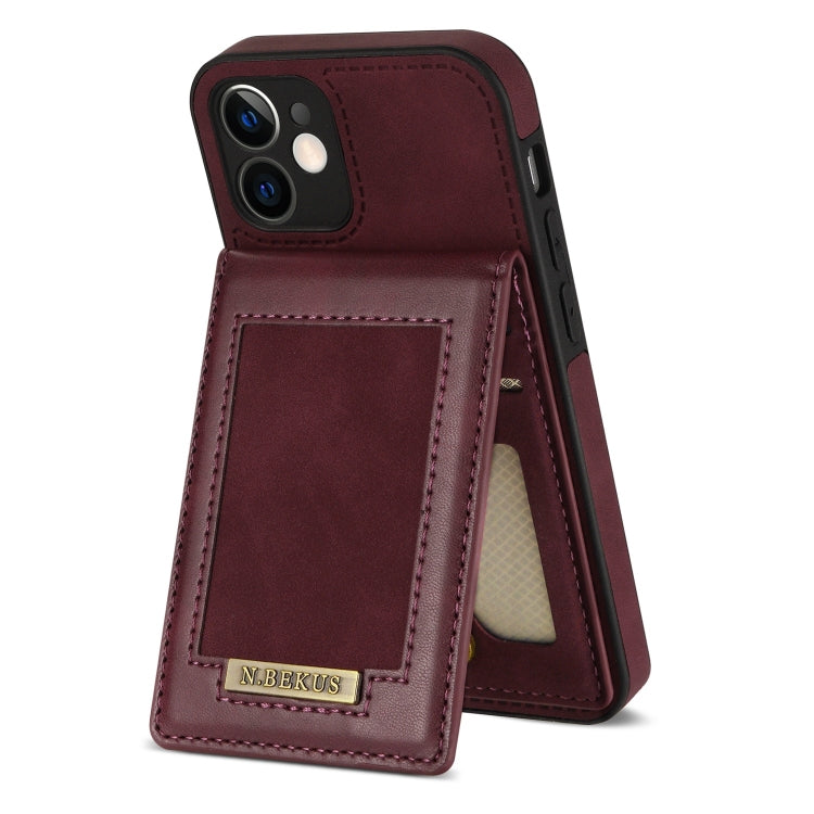 For iPhone 12 N.BEKUS Vertical Flip Card Slot RFID Phone Case