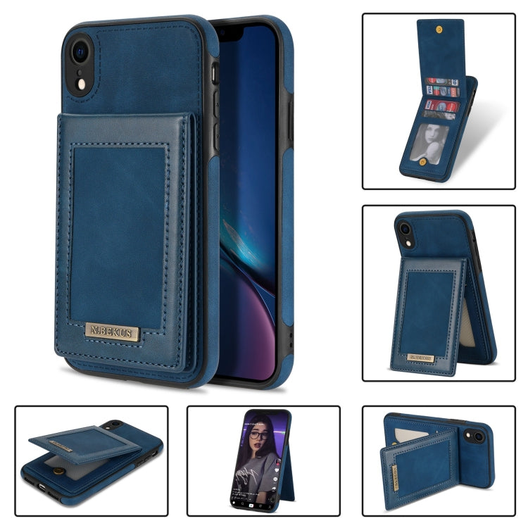 For iPhone XR N.BEKUS Vertical Flip Card Slot RFID Phone Case
