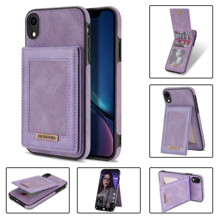 For iPhone XR N.BEKUS Vertical Flip Card Slot RFID Phone Case