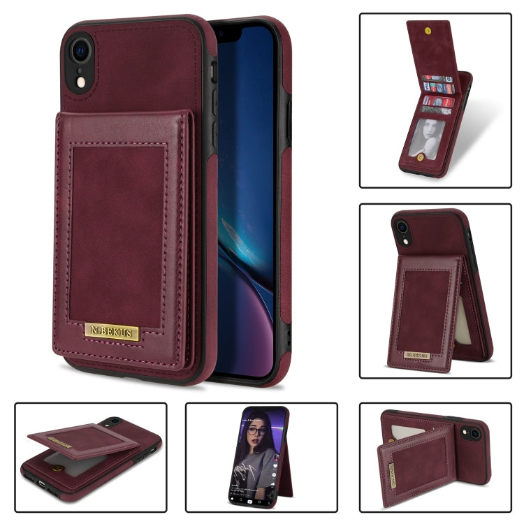 For iPhone XR N.BEKUS Vertical Flip Card Slot RFID Phone Case