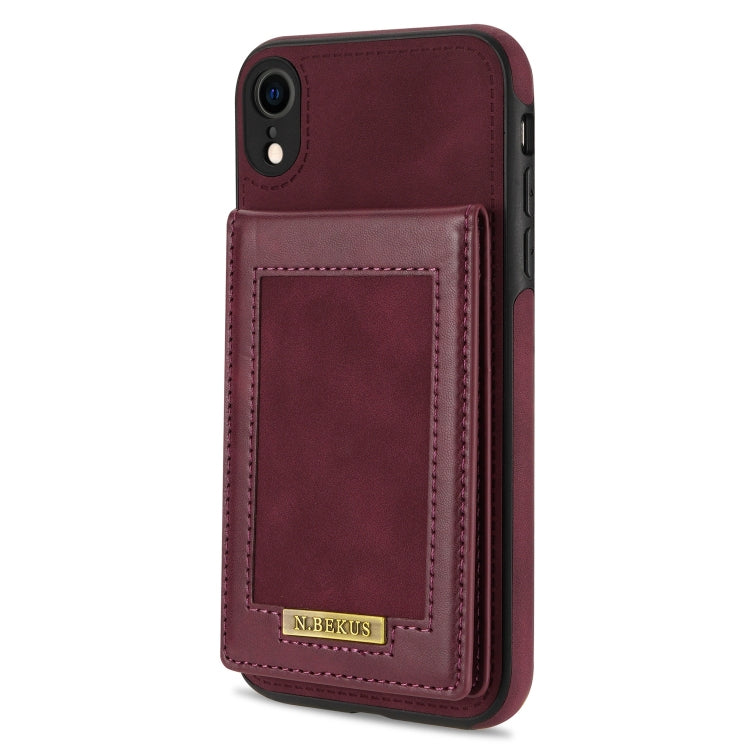 For iPhone XR N.BEKUS Vertical Flip Card Slot RFID Phone Case