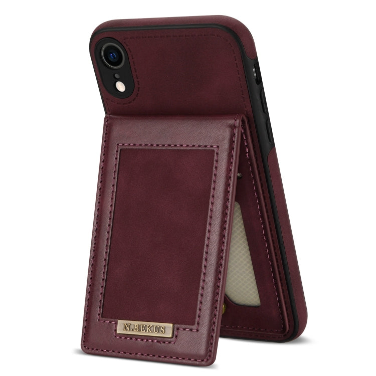 For iPhone XR N.BEKUS Vertical Flip Card Slot RFID Phone Case