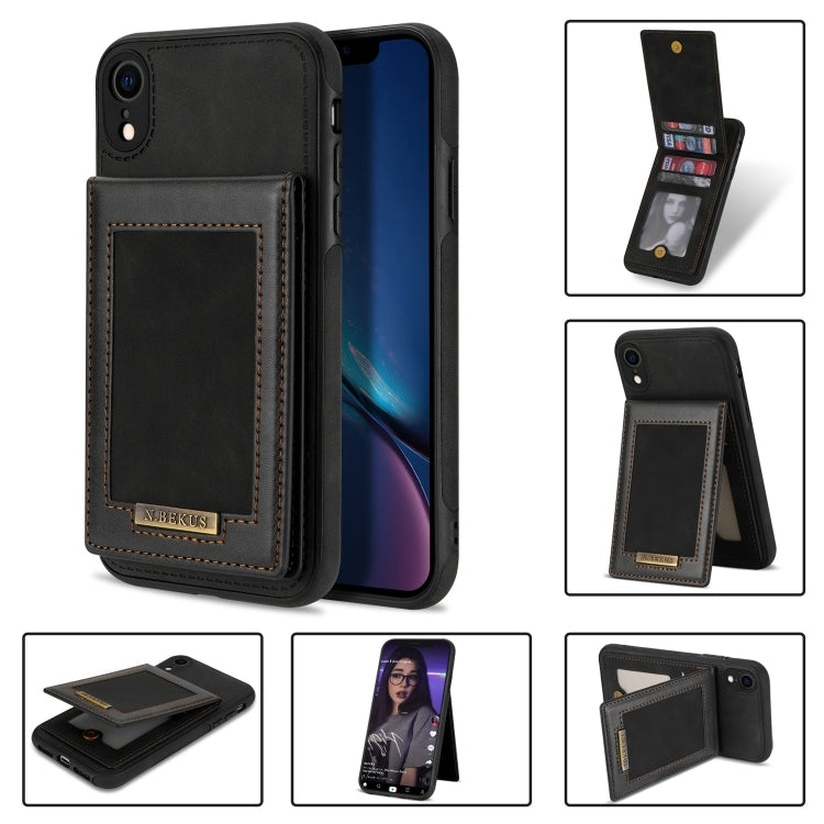 For iPhone XR N.BEKUS Vertical Flip Card Slot RFID Phone Case