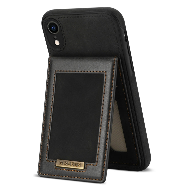 For iPhone XR N.BEKUS Vertical Flip Card Slot RFID Phone Case