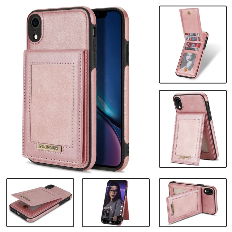 For iPhone XR N.BEKUS Vertical Flip Card Slot RFID Phone Case