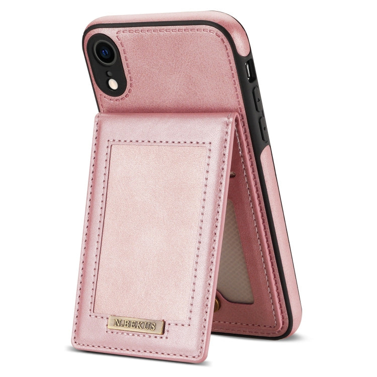 For iPhone XR N.BEKUS Vertical Flip Card Slot RFID Phone Case