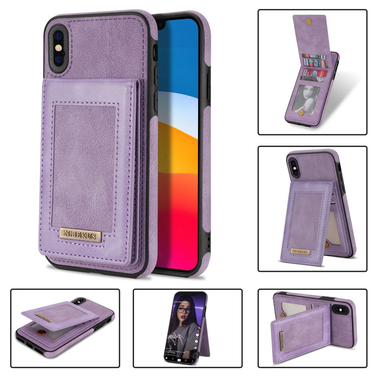 For iPhone XS Max N.BEKUS Vertical Flip Card Slot RFID Phone Case