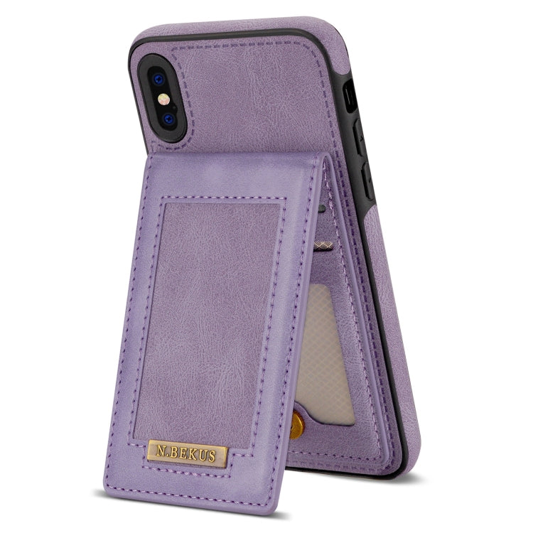 For iPhone XS Max N.BEKUS Vertical Flip Card Slot RFID Phone Case