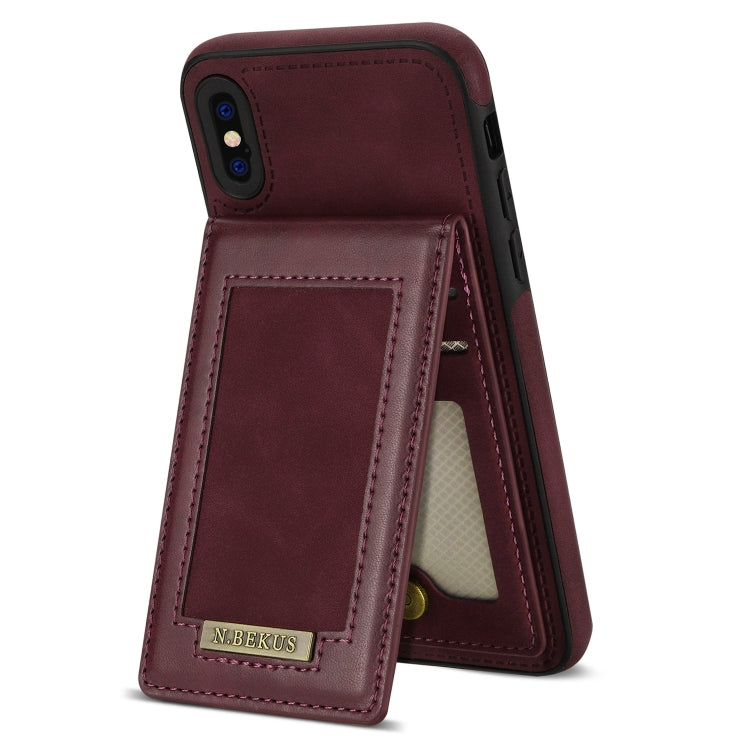 For iPhone XS Max N.BEKUS Vertical Flip Card Slot RFID Phone Case