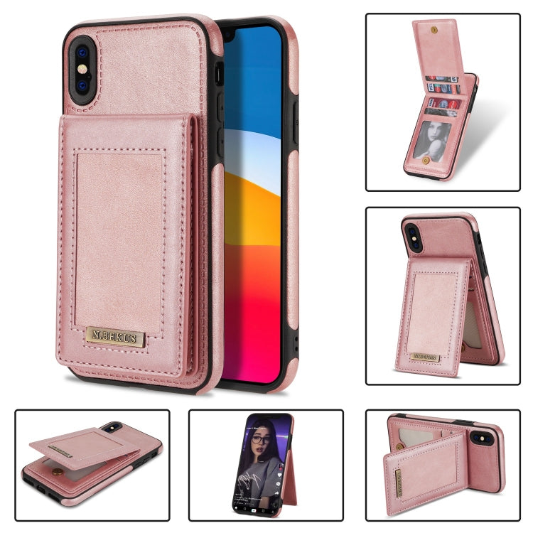 For iPhone XS Max N.BEKUS Vertical Flip Card Slot RFID Phone Case