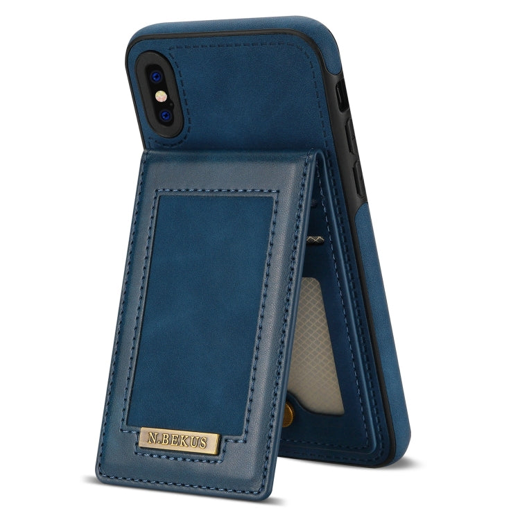 For iPhone X / XS N.BEKUS Vertical Flip Card Slot RFID Phone Case