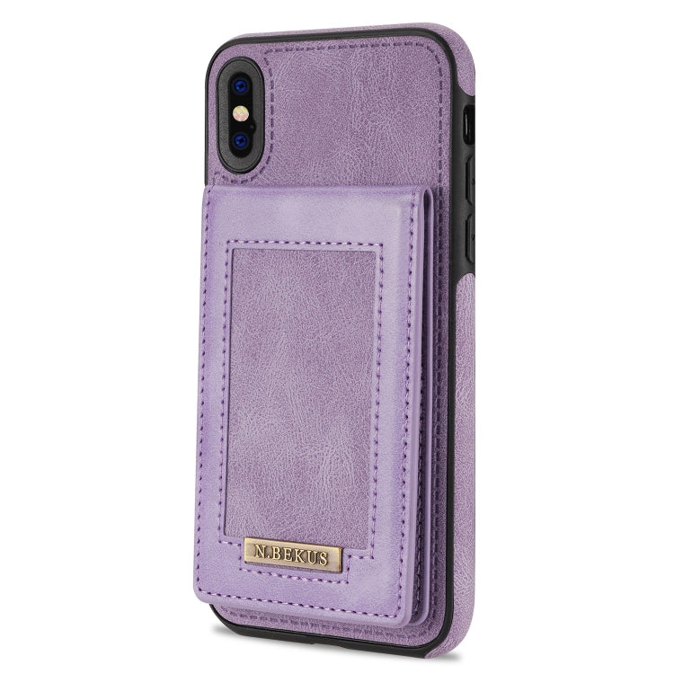 For iPhone X / XS N.BEKUS Vertical Flip Card Slot RFID Phone Case