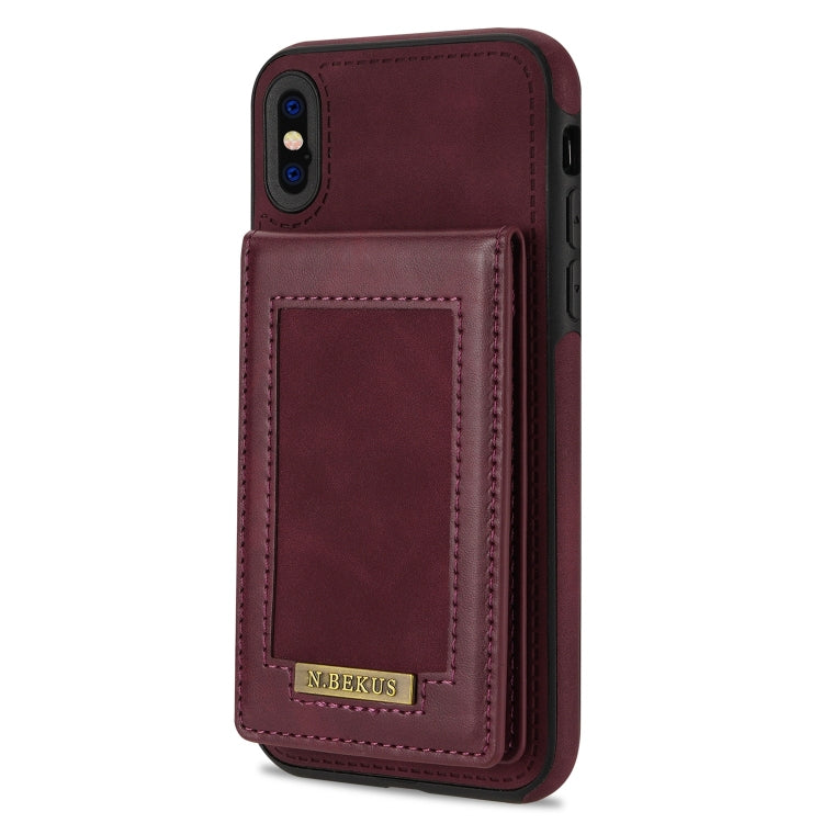 For iPhone X / XS N.BEKUS Vertical Flip Card Slot RFID Phone Case