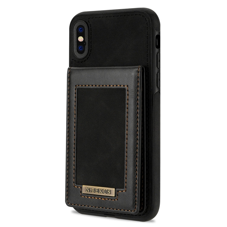 For iPhone X / XS N.BEKUS Vertical Flip Card Slot RFID Phone Case