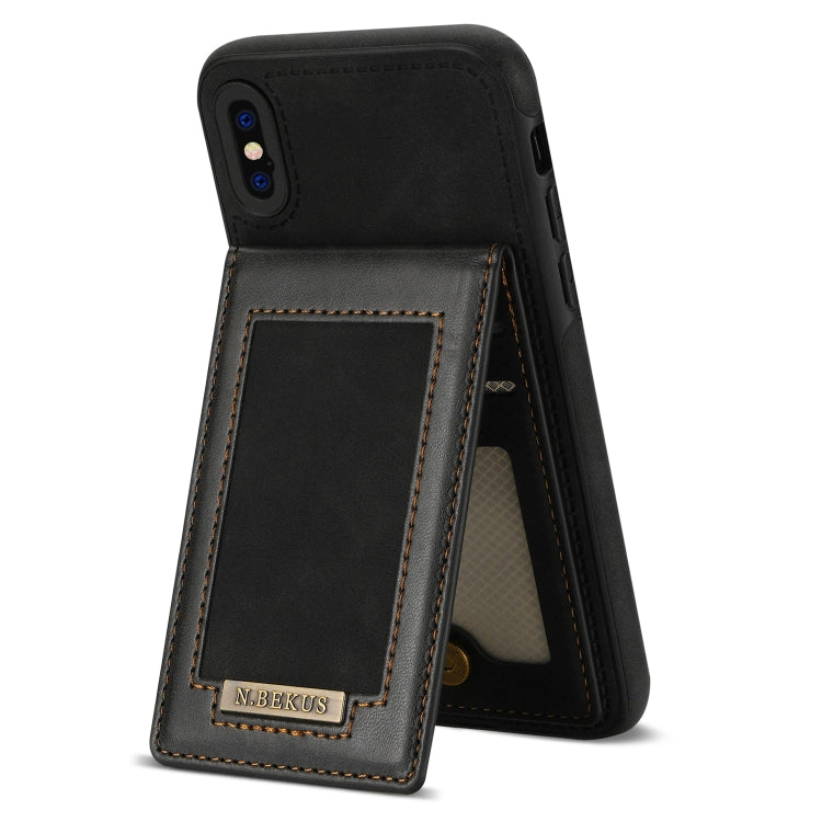 For iPhone X / XS N.BEKUS Vertical Flip Card Slot RFID Phone Case
