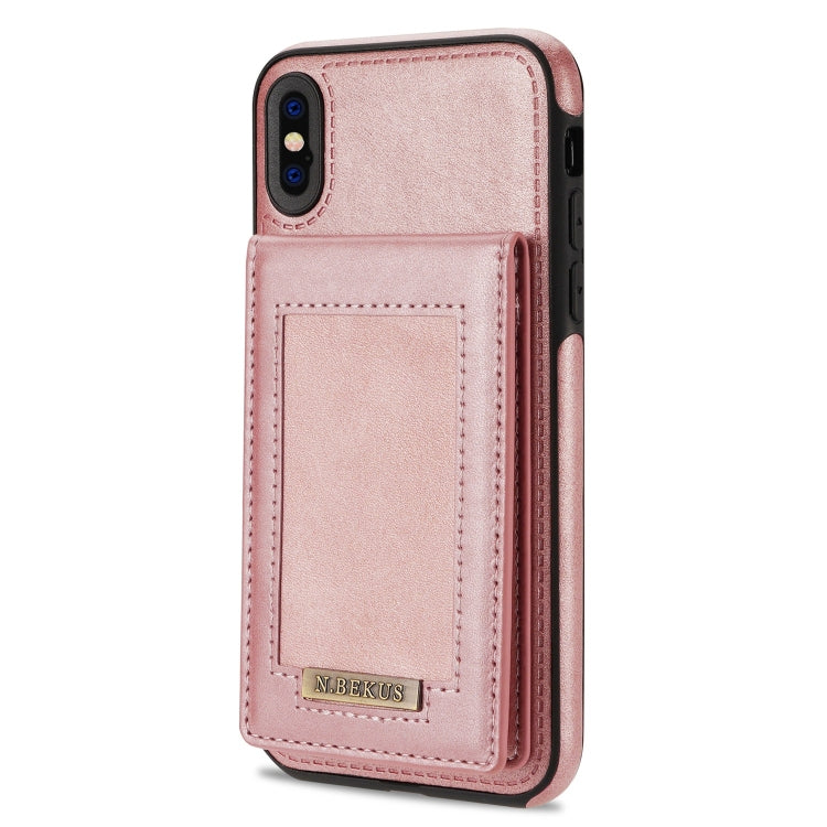 For iPhone X / XS N.BEKUS Vertical Flip Card Slot RFID Phone Case
