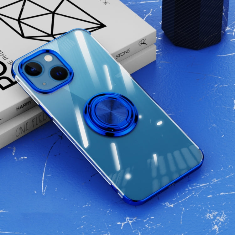 For iPhone 14 Electroplating Ring Clear Phone Case